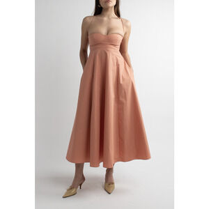 Coral Bubble Midi Dress